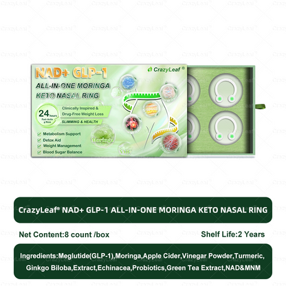 When used together with CrazyLeaf® GLP-1 𝑵𝒂𝒔𝒂𝒍 𝑹𝒊𝒏𝒈, the effect is boosted by up to 2 times! Purchase now and enjoy a limited-time 50% special discount, helping you achieve your weight loss and health goals faster!