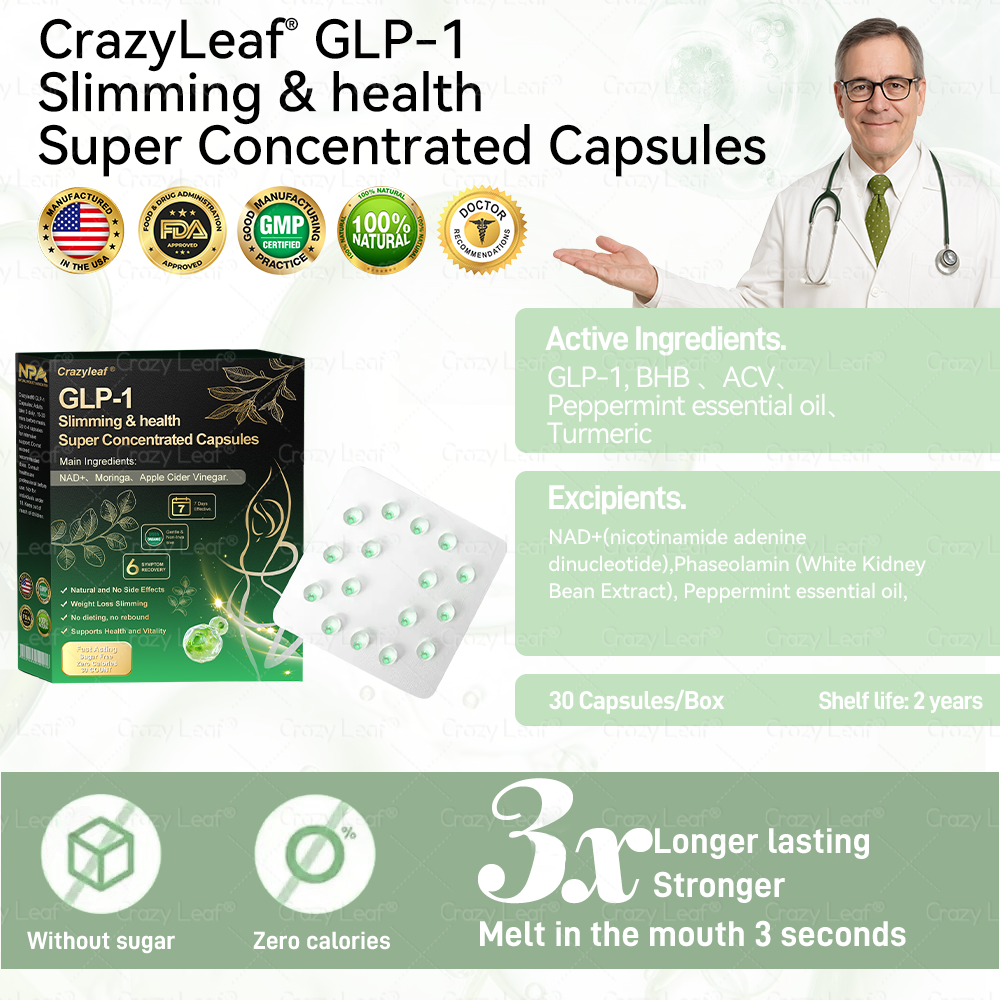 When used together with CrazyLeaf® GLP-1 Super Concentrated Capsules, the effect is boosted by up to 2 times! Purchase now and enjoy a limited-time 50% special discount, helping you achieve your weight loss and health goals faster!